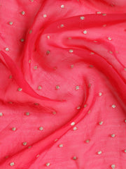 Neck Embroidered Georgette Unstitched Suit With Dupatta