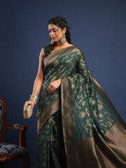 Woven Design Art Silk Unstitched Suit With Pant & Dupatta