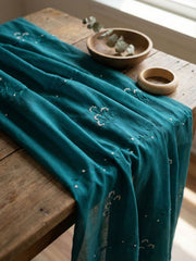 Embroidered Cotton Blend Unstitched Suit With Pant & Dupatta