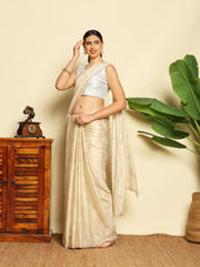 Floral Printed & Embellished Work Tissue Saree