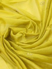 Neck Embroidered Chanderi Unstitched Suit With Dupatta