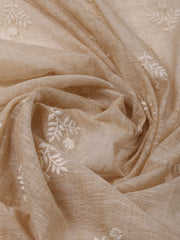 Neck Embroidered Linen Unstitched Suit With Dupatta