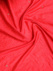 Neck Embroidered Chanderi Unstitched Suit With Dupatta