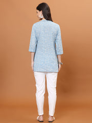 Printed Cotton Blend Short Kurti