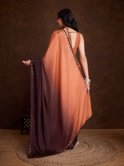 Embroidered Chinon Saree