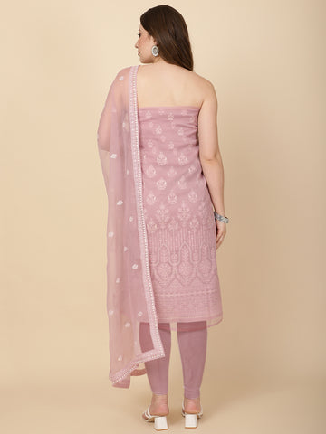 Embroidered Chiffon Unstitched Suit Piece With Dupatta
