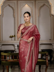 Sequence Embroidery Organza Saree