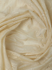 Embroidered Chanderi Unstitched Suit With Pant & Dupatta