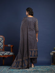 Printed Cotton Kurta With Pant & Dupatta