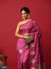 Woven Design Art Silk Magenta Saree