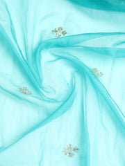 Embroidered Organza Unstitched Suit With Dupatta