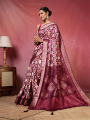 Printed Art-Tusser Saree