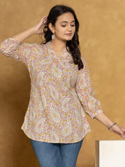 Printed Cotton Blend Short Kurti