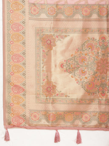Zari Jaal Embroidered Organza Woven Saree