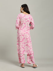 Printed Cotton Blend Kurta With Pants