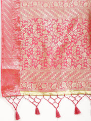 Plain Zari Border Banarasi Woven Saree