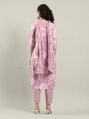 Kantha Work Cotton Blend Kurta With Pants