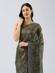 Swarovski Border Art-Chiffon Printed Saree