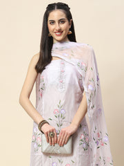 Neck Embroidery Chanderi Unstitched Suit Piece With Dupatta