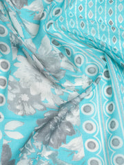 Printed Cotton Blend Unstitched Suit With Dupatta