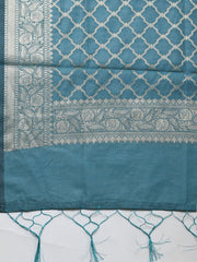 Banarasi Chanderi Unstitched Suit With Pant & Dupatta