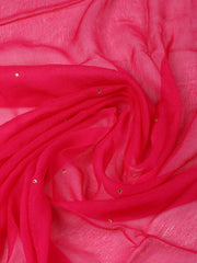 Woven Design Chanderi Rani Unstitched Suit With Pant & Dupatta