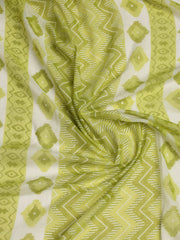 Printed Cotton Blend Unstitched Suit With Dupatta