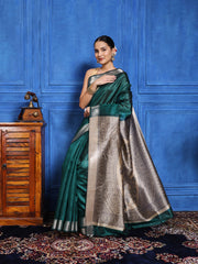 Zaari Jaal Tussar Saree