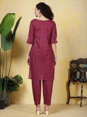 Printed Cotton Blend Kurta With Pants