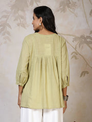 Printed Embroidered Cotton Short Kurti