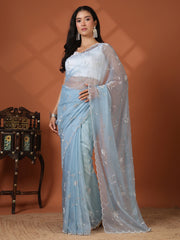 Embroidered Tissue Saree