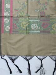 Woven Design Chanderi Unstitched Suit With Pant & Dupatta