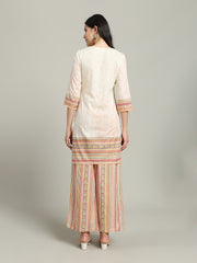 Printed Cotton Blend Kurta With Palazzo