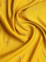 Neck Embroidered Chanderi Unstitched Suit With Dupatta