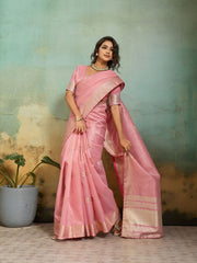 Woven Design Tissue Linen Saree