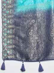 Zari Border Booti Art Silk Woven Saree