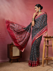 Digital Printed Art Silk Saree