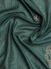 Embroidered Chanderi Unstitched Suit With Dupatta