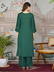 Printed Cotton Blend Kurta With Pants