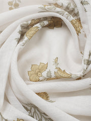 Embroidered Cotton Blend Unstitched Suit With Pant & Dupatta