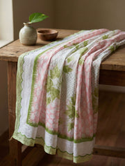 Embellished Cotton Blend Unstitched Suit With Pant & Dupatta