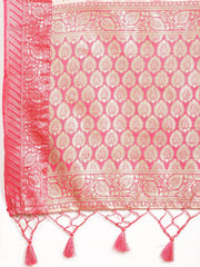 Plain Zari Border Banarasi Woven Saree
