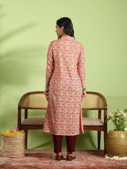 Floral Printed Cotton Blend Kurta