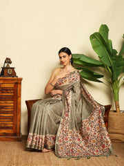 Printed Tussar Saree