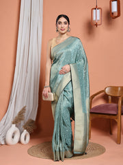 Woven Design Satin Saree