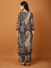 Printed Cotton Blend Kurta With Pants