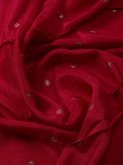 Woven Design Chanderi Unstitched Kurta With Pant & Dupatta