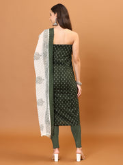 Neck Patch Printed Cotton Unstitched Suit Piece With Dupatta