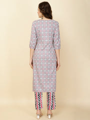 Yoke Embroidery Cotton Kurta Set