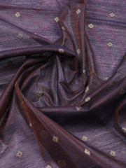 Embroidered Chanderi Unstitched Suit With Pant & Dupatta